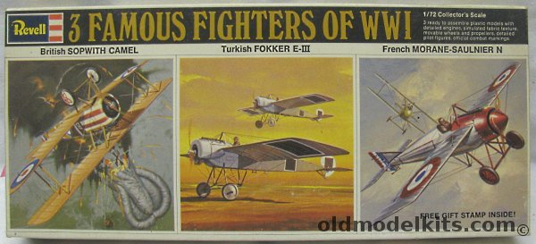 Revell 1/72 3 Famous Fighters of WWI / Sopwith Camel / Turkish Fokker E-III / Morane-Saulnier N, H676-130 plastic model kit